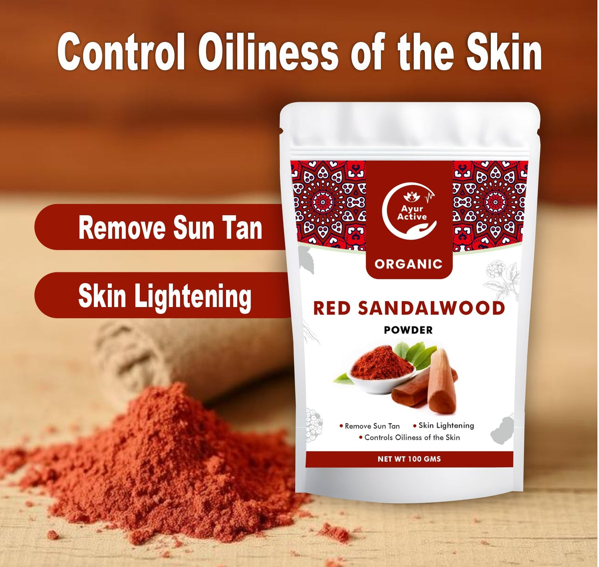 Natural Red Sandalwood Powder (Lal Chandan)