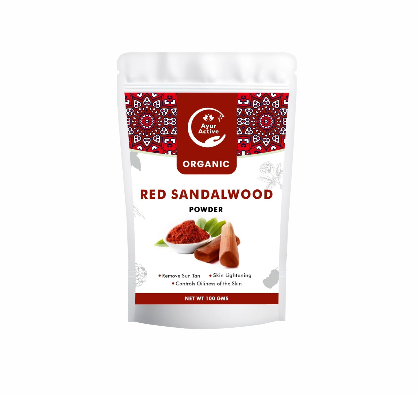 100% Pure & Natural Red Sandalwood Powder (Lal Chandan) –  Glowing Skin & Hair Care | Ayurvedic Face Pack & Scrub | No Additives, Chemical-Free – 100g